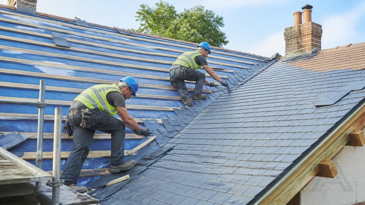 New slate roof replacement in West London.