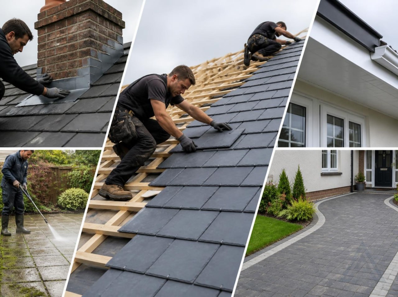Roof repairs, new roofs, pressure cleaning and driveways. Atlas Roofing and Building, West London.